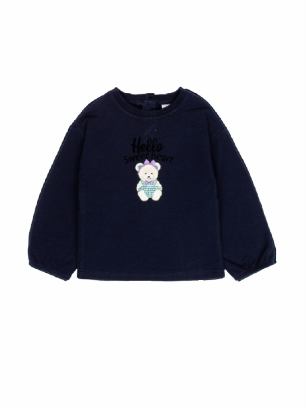 Felpa girocollo bimba JH3777 Back to School 00 Felpa girocollo bimba Ativo Kids - felpina girocollo bimba in cotone invernale con stampa orsetta Back to School