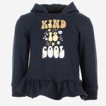 Felpa Spring Breeze Ativo Kids Felpa stampata baby in cotone con cappuccio, polsini in maglia e fondo a balza arricciata. Best Seller