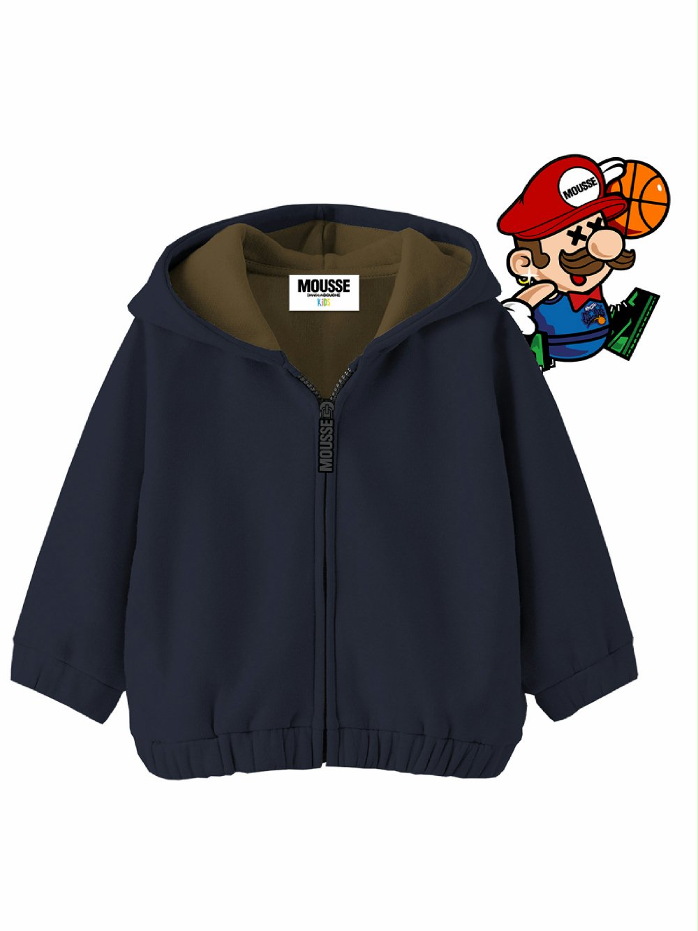 Felpa zip Air Mario HKZA368 Air Mario 00 Felpa zip Air Mario Felpa Zip Bambino con Cappuccio - Stampa Air Mario - Tessuto Scuba - Mousse Kids Air Mario