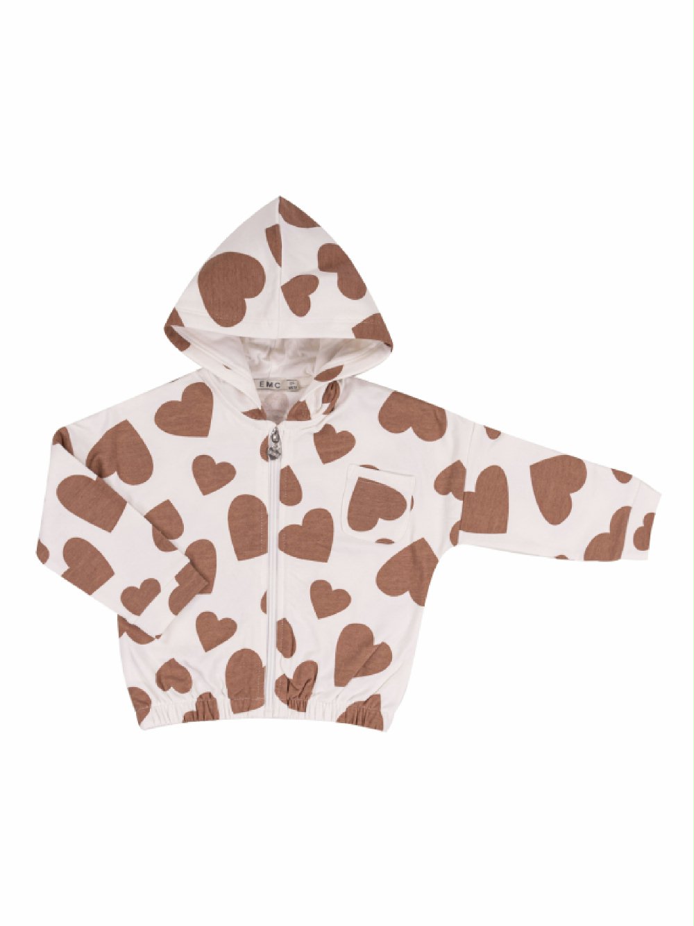 Felpa zip bambina CE2218 00 Felpa zip bambina EMC Everything Must Change - Felpa zippata con cappuccio in cotone invernale per bambina taglie 3-8 anni