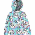 Felpa zip bimba Unicorno Felpa Bambina con Cappuccio e Stampa Unicorno - 100% Cotone - Mousse Kids Mousse bambina AI24 Unicorno