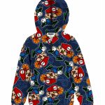Felpa zip bimbo Air Mario Felpa Zippata con Cappuccio - Stampa Air Mario All Over - Mousse Kids Air Mario