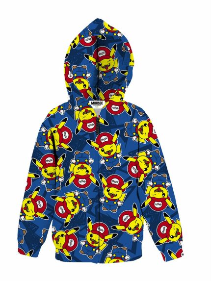 Felpa zip bimbo Pikamario Felpa Zip con Cappuccio Bambino - Comoda, Divertente e Perfetta per Ogni Avventura!