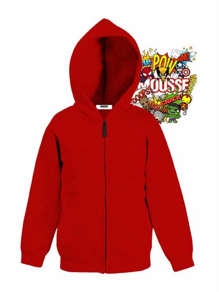 Felpa zip bimbo Superfriends Felpa Bambino in Cotone con Cappuccio e Stampa Superfriends - Made in Italy