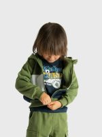 Felpa zip bimbo Felpa Bimbo Color Block con Tasche e Cappuccio - Comoda e Pratica