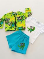 Felpa zip neonato T.Rock Mousse Kids - Felpa Neonato Girocollo Zippata - Stampa Fantasia Dinosauro T.Rock. Made in Italy Mousse Bambino Primavera/Estate