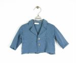 GIACCA BABY FELPA MAPERÒ - Giacca baby in felpa di cotone elasticizzato, modello blazer due bottoni con motivo di impunture. Taglie da 3 a 36 mesi.