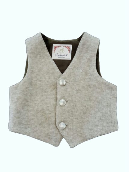 Gilet Gilet in maglia foderata, allacciatura a tra bottoni ricoperti. Made in Italy Easy Chic Baby