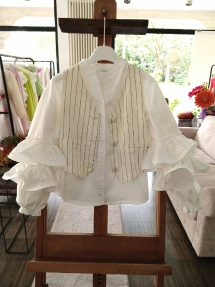 Gilet ragazza Gilet Maschile Color Fiordilatte Lù-Lù - Stile Sporty Chic Made in Italy