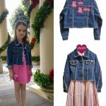GIUBBINO JEANS CON PATCH Giubbino in jeans con decoro in organza sul retro.