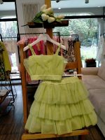 Gonna ragazza Gonna in tulle a balze con cintura elastica e fodera in cotone.
