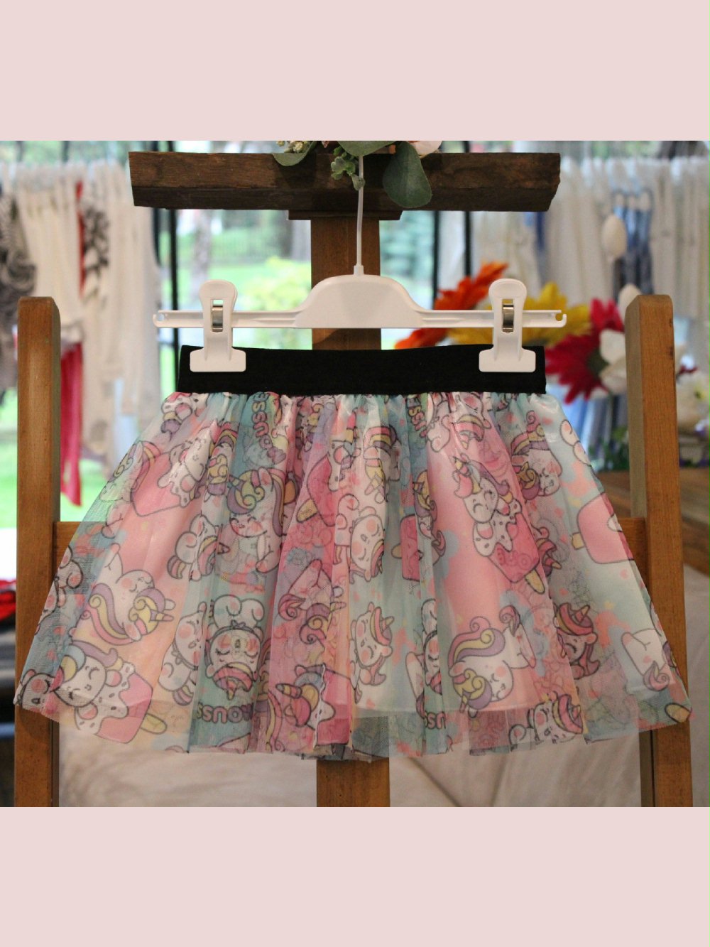 Gonna tulle bimba Unicorno YKGT333 Made in Italy Mousse Bambina Primavera/Estate 00 Gonna tulle bimba Unicorno Gonna in Tulle con Stampa Unicorno - Mousse Kids Made in Italy Mousse Bambina Primavera/Estate