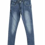 JEANS BIMBA SLIM FIT SARABANDA - Jeans elasticizzato bimba slim fit, fondo sfrangiato, cintura con elastico regolabile.