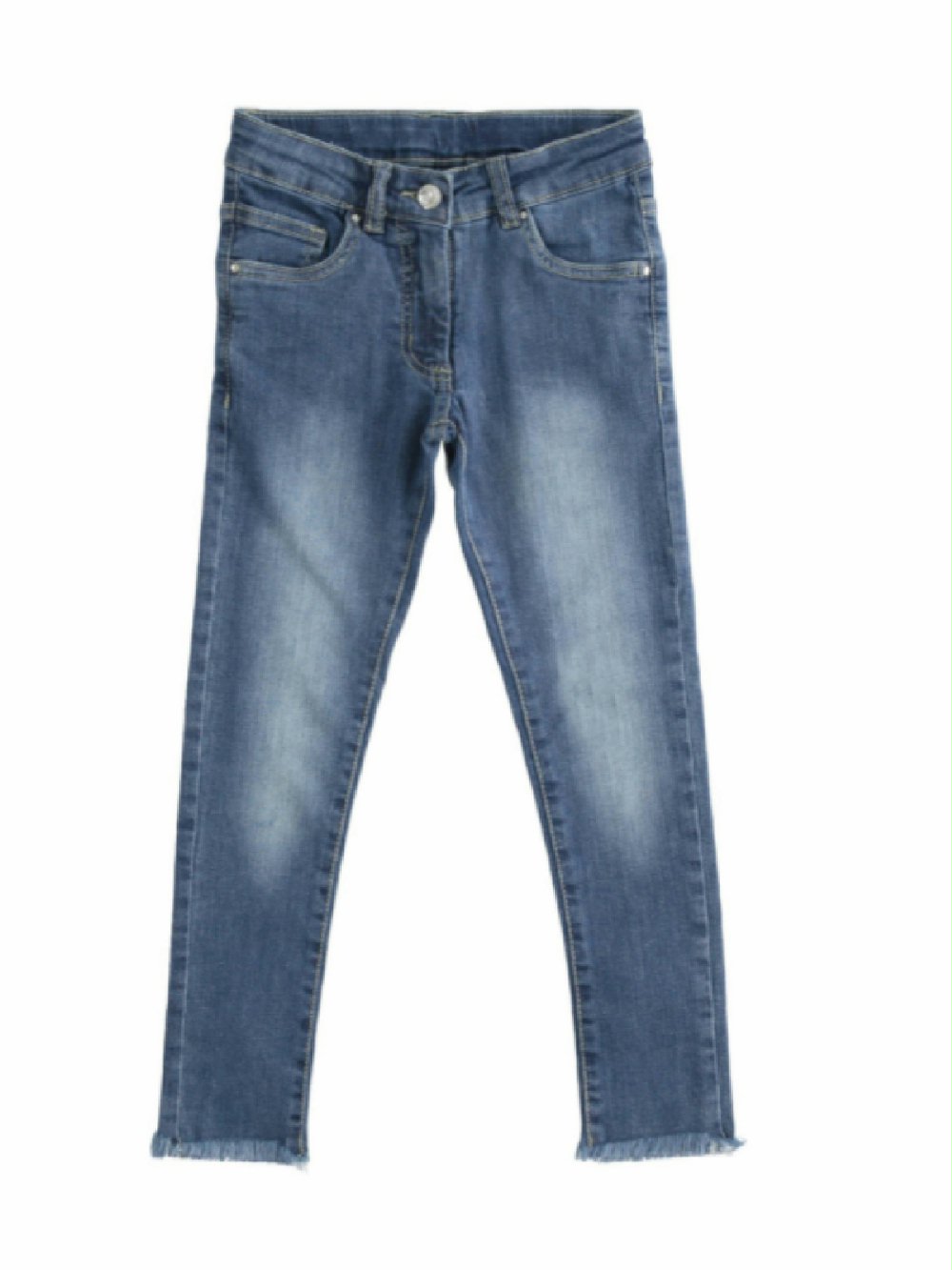 JEANS BIMBA SLIM FIT D.4206 00 JEANS BIMBA SLIM FIT SARABANDA - Jeans elasticizzato bimba slim fit, fondo sfrangiato, cintura con elastico regolabile.
