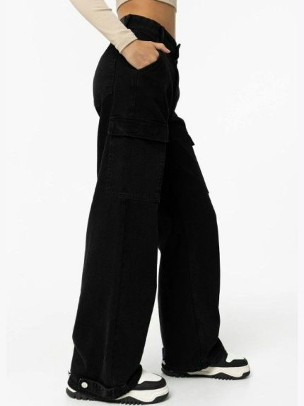 Jeans cargo ragazza Debbie Jeans Cargo TIFFOSI per Ragazza - Gamba Larga e Stile Sportivo Ragazza Teen Autunno/Inverno