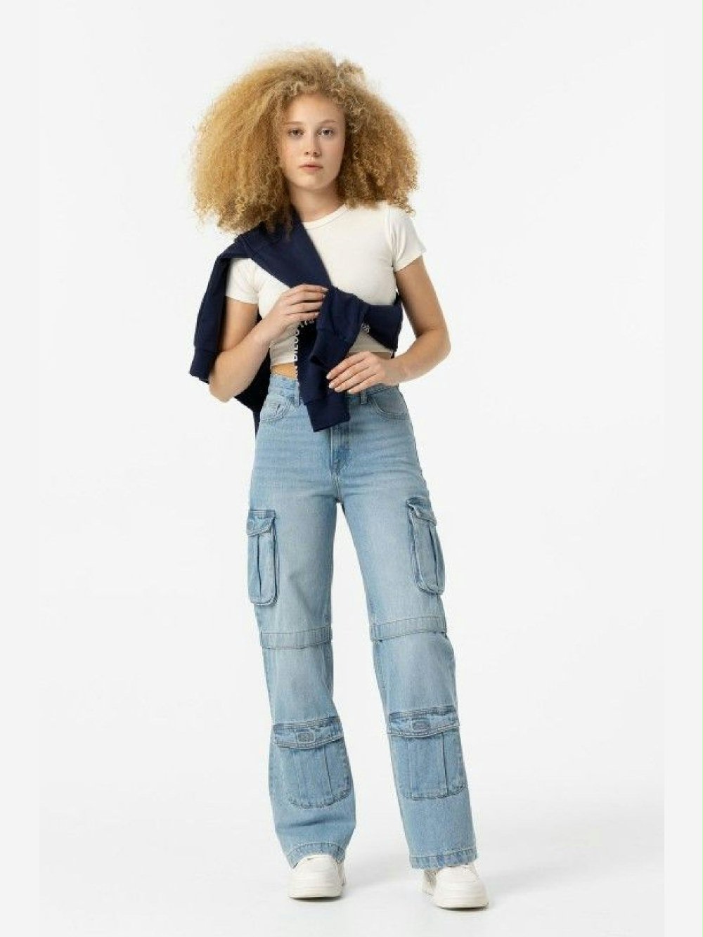 Jeans cargo ragazza Sky 10056310_C10 Ragazza Teen Autunno/Inverno 00 Jeans cargo ragazza Sky Jeans Cargo Tiffosi per Ragazza: Comodità e Stile per un Look Trendy Ragazza Teen Autunno/Inverno