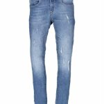 JEANS RAGAZZA CON ABRASIONI CRUSH DENIM - Jeans ragazza con abrasioni, slim fit, lavaggio denim medio, taglie junior da 6 a 16 anni. Abbigliamento Bambini Outlet
