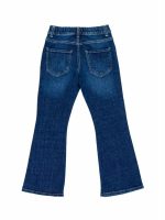 Jeans ragazza Jeans elasticizzato a trombetta, modello con cinta elasticizzata dietro ed allacciatura con tre bottoni dorati.
