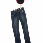 JEANS SLIM FIT BRIANNA RETOUR - Jeans bimba slim fit, lavaggio denim scuro, elastico interno. Taglie junior da 2 a 16 anni.
