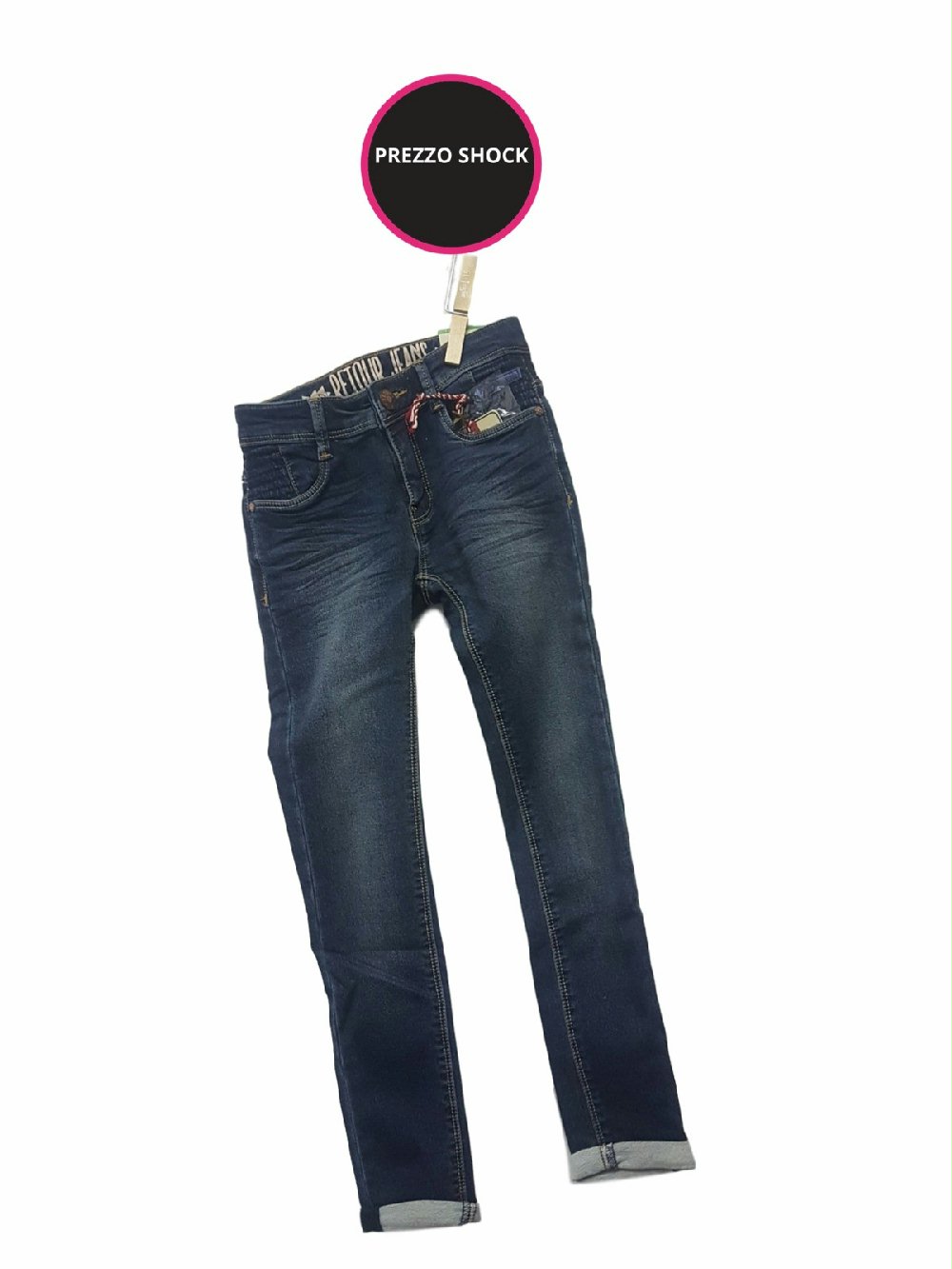 JEANS SLIM FIT BRIANNA RJG62319 00 JEANS SLIM FIT BRIANNA RETOUR - Jeans bimba slim fit, lavaggio denim scuro, elastico interno. Taglie junior da 2 a 16 anni.