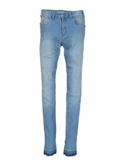 JEANS SLIM FIT DAMIRA CRUSH DENIM - Jeans slim fit Damira in cotone elasticizzato, elastico interno, orlo con doppia cucitura, lavaggio denim medio. Taglie da 6 a 16 anni.