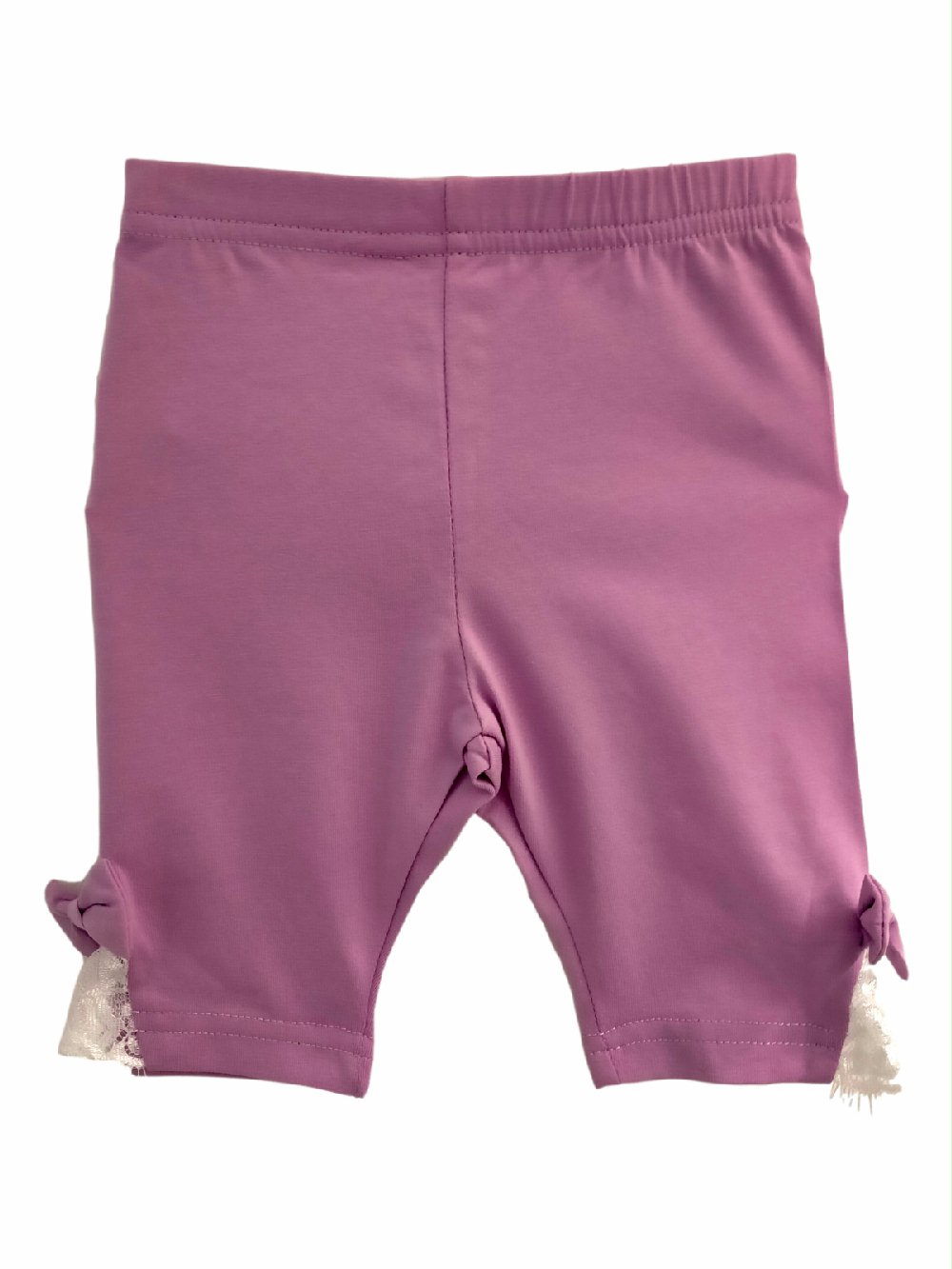 LEGGINGS COTONE FIOCCHETTI C2418 00 LEGGINGS COTONE FIOCCHETTI ATIVO KIDS - Leggings ciclista con fiocchetti e pizzo al fondo. Taglie 6/36 mesi.