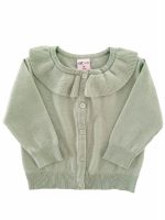Maglia aperta Core Morbidissima maglia aperta girocollo - misto lana - con colletto rouche. Taglie 6/36 mesi.