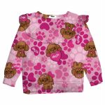 Maglia girocollo bimba Arthur Maglia Girocollo Bambina in Ciniglia con Frappa e Stampa Barboncino - Mousse Kids Mousse bambina AI24 Arthur