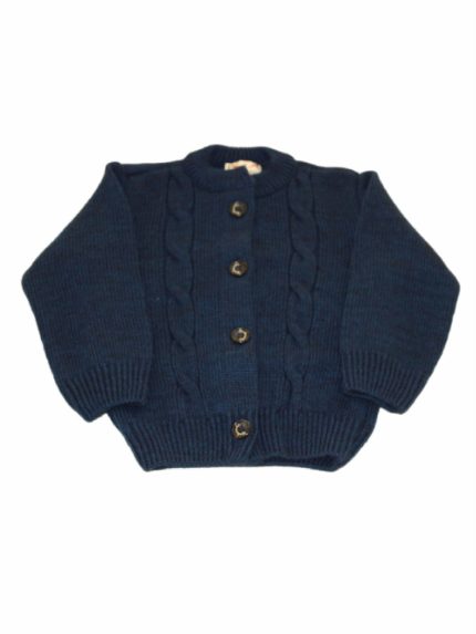 Maglia girocollo Maglia girocollo con motivo trecce, allacciatura a bottoni, tessuto misto lana/viscosa. Made in Italy Easy Chic Baby