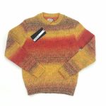 MAGLIA GIROCOLLO MISTO LANA OVER-D - Maglia ragazzo girocollo, misto lana, fantasia multicolor senape.