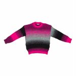 Maglia ragazza Maglia girocollo fantasia righe, filato misto lana/alpaca. Made in Italy