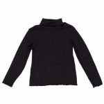 Maglia ragazza Sottogiacca a collo alto in viscosa elasticizzata a coste. Made in Italy