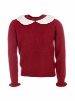 Maglia tricot Autumn Maglia tricot misto lana per bambina con originale collo a contrasto, maniche con polso arricciato.