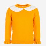 Maglia tricot Autumn Maglia tricot misto lana con fondo maniche arricciato, grazioso colletto a contrasto.