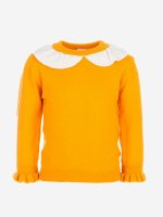 Maglia tricot Autumn Maglia tricot misto lana con fondo maniche arricciato, grazioso colletto a contrasto.