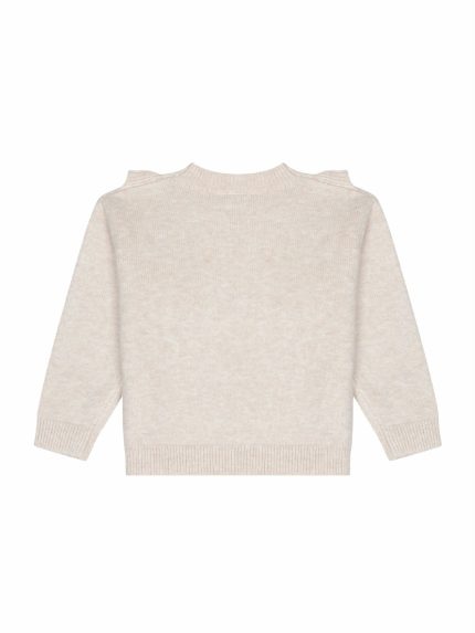 Maglia tricot bimba Ativo Kids - maglia tricot bimba con ricamo frontale e dettaglio rouches