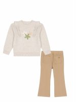 Maglia tricot bimba Ativo Kids - maglia tricot bimba con ricamo frontale e dettaglio rouches
