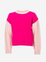 Maglia tricot Essence of Nature Maglia tricot misto lana per bambina, modello girocollo colorblock.