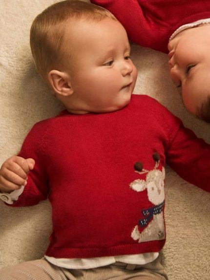 Maglione jaquard neonato Maglione Girocollo per Neonato con Intarsio - Caldo e Morbido per l'Inverno - Mayoral