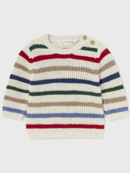 Maglione righe neonato Maglione Girocollo in Cotone Invernale per Neonato - Fantasia Rigata Multicolor - Mayoral