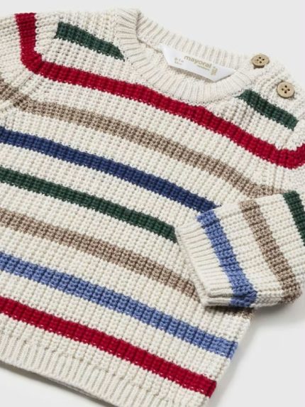 Maglione righe neonato Maglione Girocollo in Cotone Invernale per Neonato - Fantasia Rigata Multicolor - Mayoral