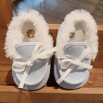 Mocassino neonato Mocassino per neonato con bordo in ecopelliccia. Made in Italy Lista Nascita Idea Regalo Corredino
