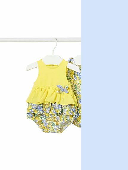Pagliaccetto neonata Pagliaccetto Neonata Mayoral New Born - Jersey Stretch con Fiocchetto e Balza