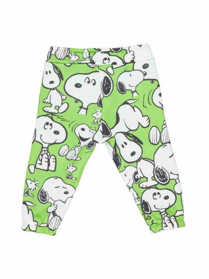 Pantalone felpa baby Divertenti pantaloni in felpa dal peso invernale, cintura elastica con coulisse, fondo elasticizzato, stampa Snoopy all over. Made in Italy