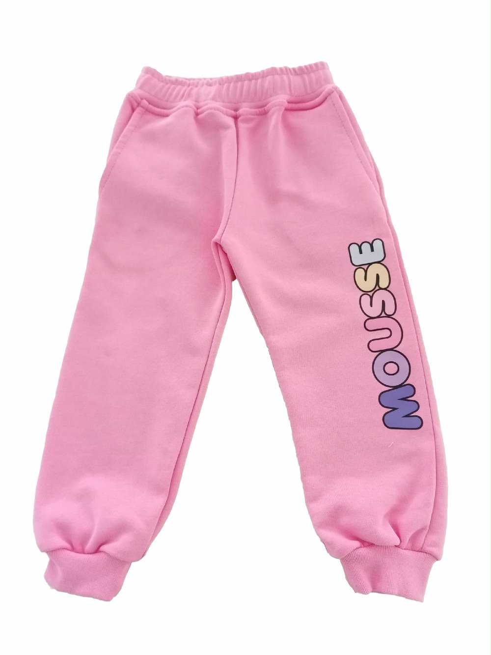 Pantalone felpa bimba YKPF333P Made in Italy Mousse Bambina Primavera/Estate 00 Pantalone felpa bimba Pantalone Felpa Rosa con Stampa Logo Multicolor - Mousse Kids Made in Italy Mousse Bambina Primavera/Estate
