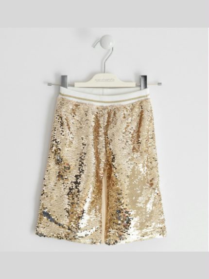 PANTALONE MAGLIA/PAILLETTES Pantaloni bimba con paillettes revesibili sul davanti e in felpa dietro, cintura elastica. Abbigliamento Bambini Outlet
