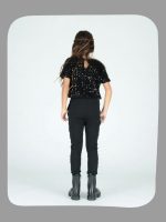 PANTALONE PAILLETTES/VELLUTO LE VOLIERE - Pantaloni ragazza, paillettes fronte e velluto retro.