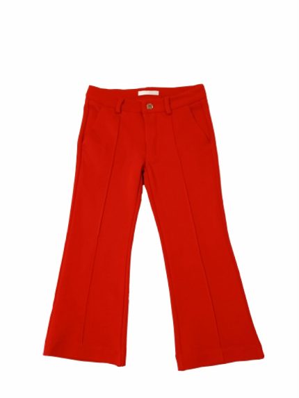 Pantaloni bimba Pantalone a trombetta in viscosa stretch dalla vestibilità comoda, tasche laterali, allacciatura con zip e bottone, elastico interno per regolazione vita. Made in Italy Party Natale