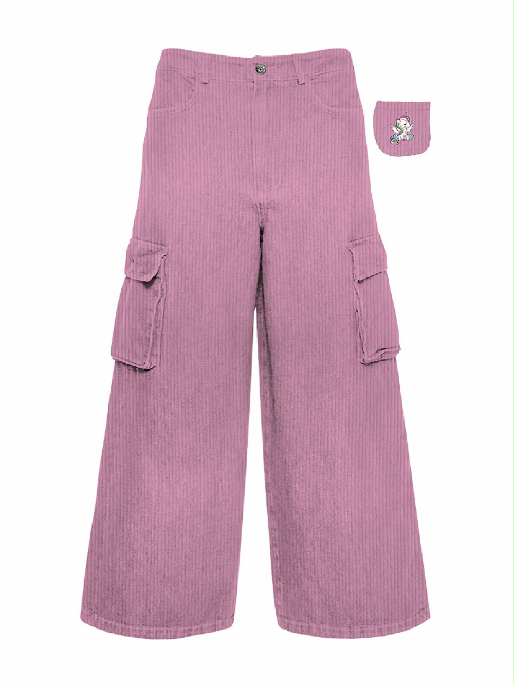 Pantaloni cargo bimba Unicorno HKPCV361 Mousse bambina AI24 Unicorno 00 Pantaloni cargo bimba Unicorno Pantalone Cargo Bambina in Velluto con Patch Unicorno - Mousse Kids Mousse bambina AI24 Unicorno