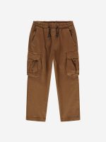 Pantaloni cargo Pantaloni cargo in gabardina, 100% cotone, con cintura elastica regolabile con coulisse, tasche laterali in vita e tasconi laterali sulle gambe, tasca a filetto sul retro con patch nera "Shoe Logo" in tessuto cucita appena sotto. Pantaloni facili e versatili da indossare, adatti a look formali o casual. Made in Italy